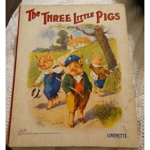 Linenette VTG Child Books 1923 The Three Little Pigs Softcover #857